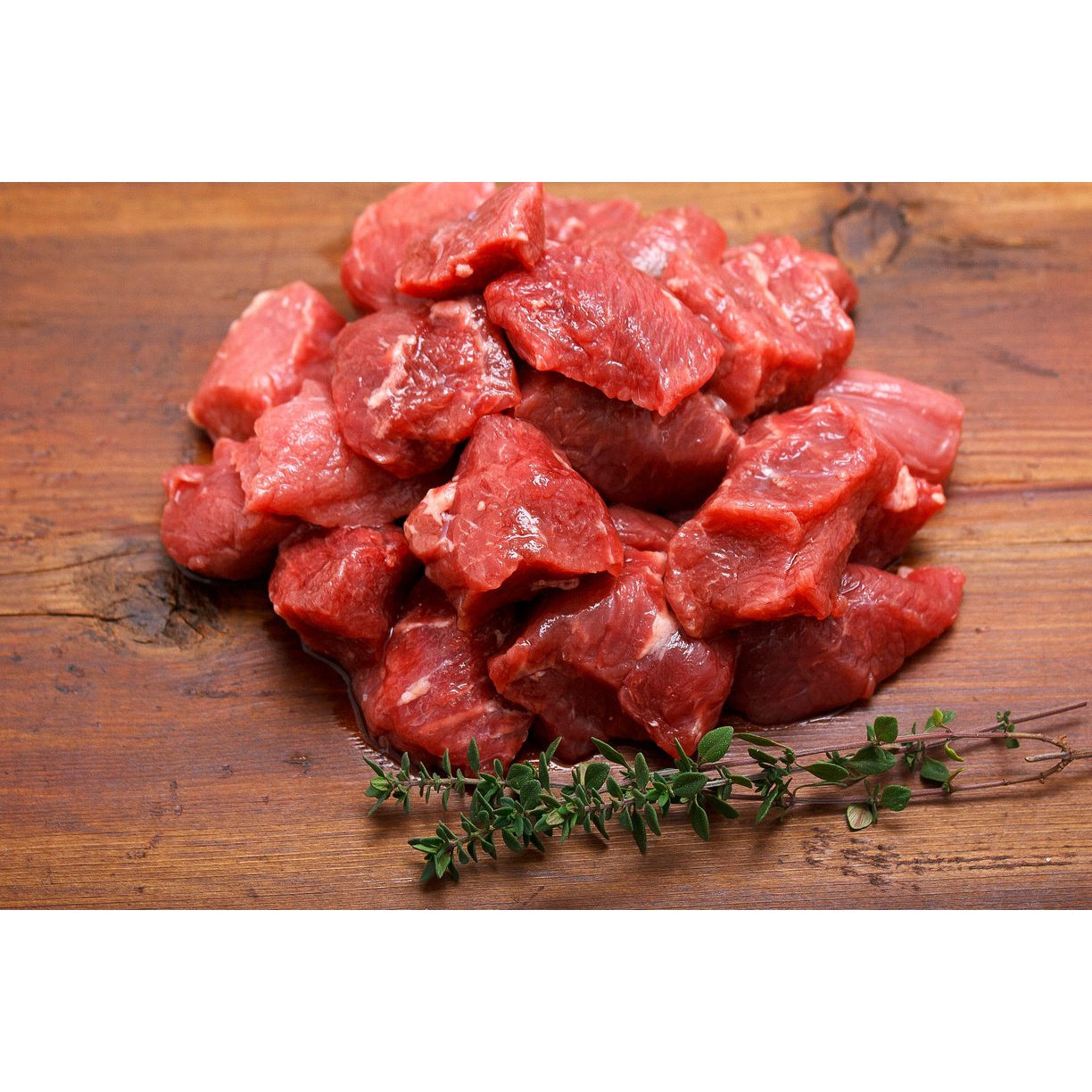 Beef Stew Cubes in an Old Time Farm monthly beef share subscription ready for a simple meal with rich flavor in Pittsburgh